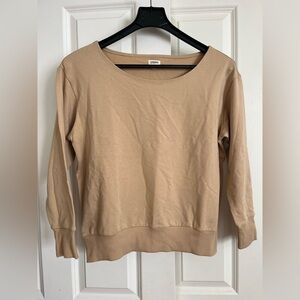 L'Agence Luxe Lounge Kimora Off Shoulder Sweatshirt Women's Camel Size M